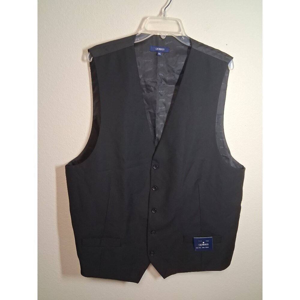 NWT Gioberti Vest Business Formal Black Men's Size XXL
